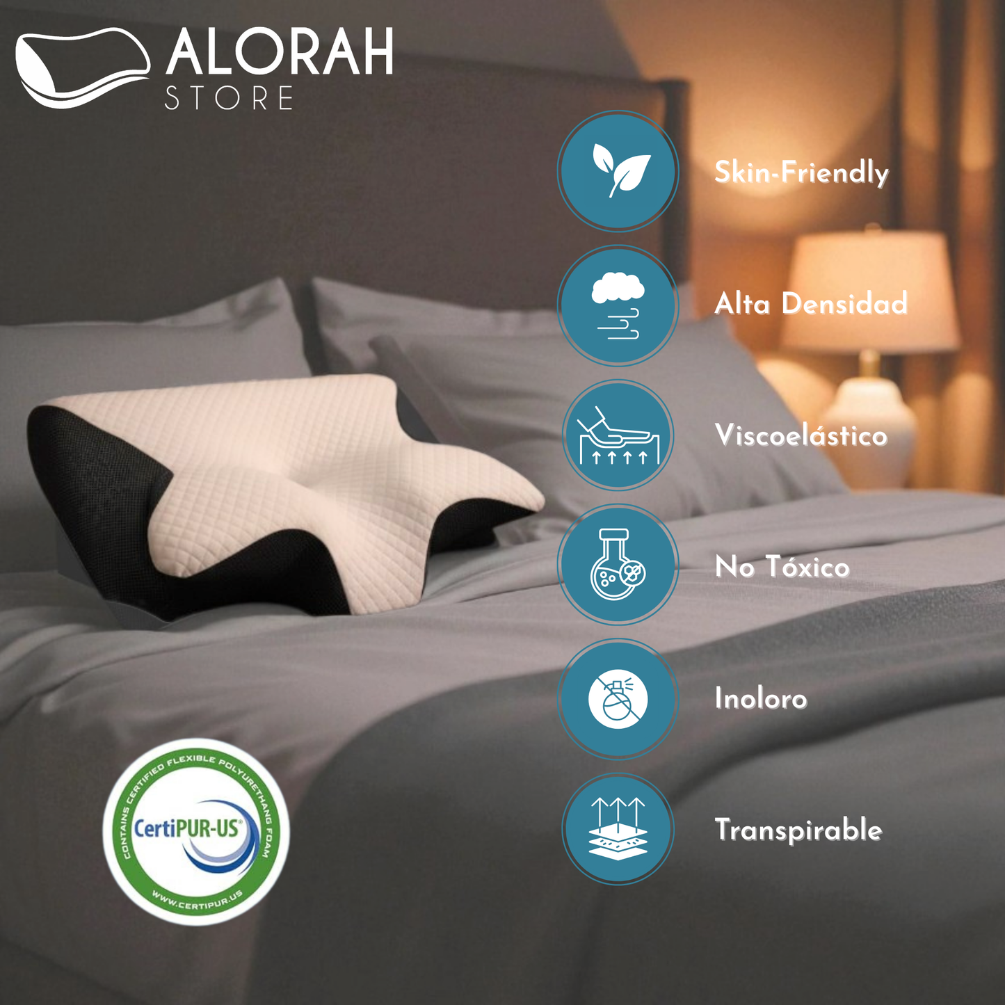 CerviCalm™ – Almohada Cervical Ergonómica