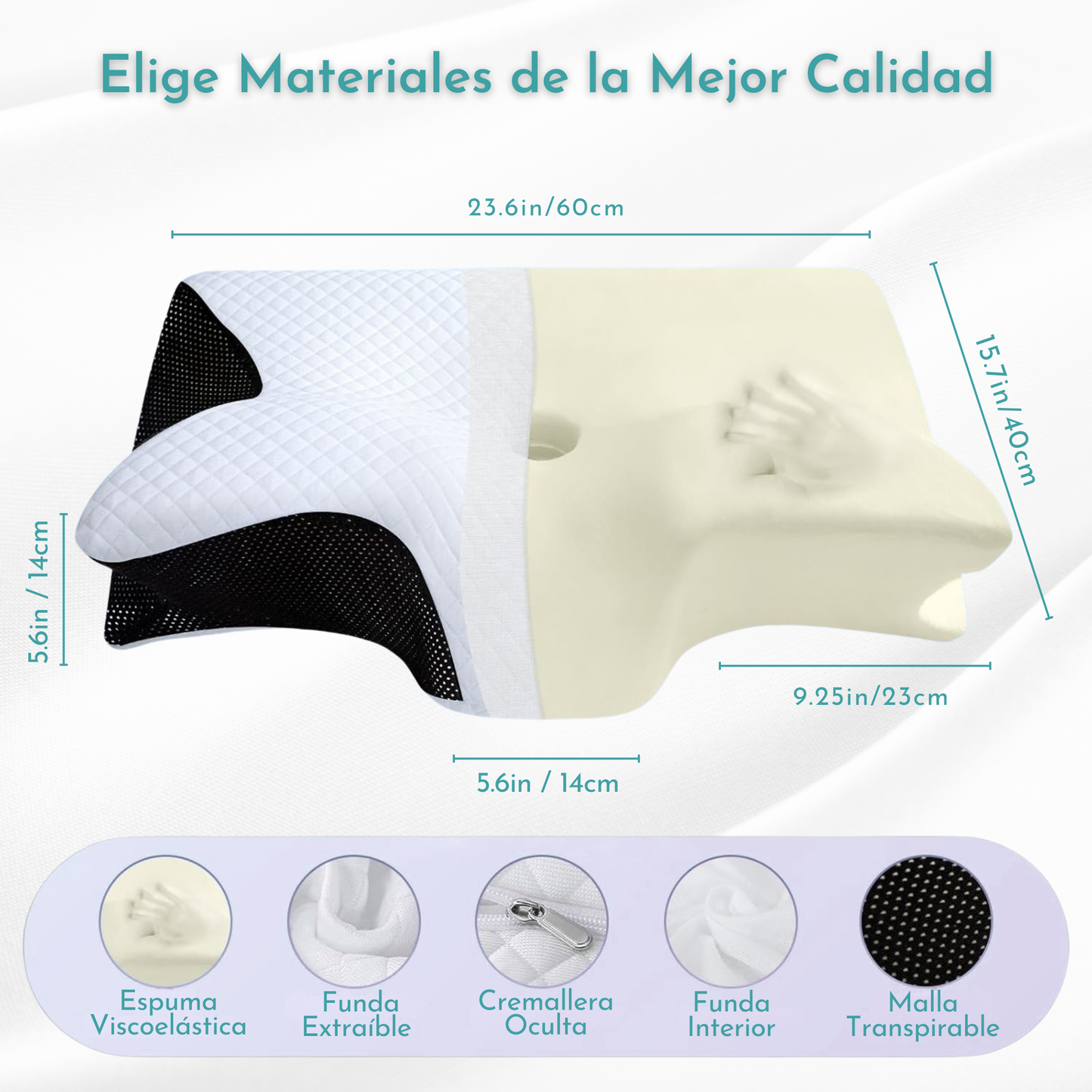 CerviCalm™ – Almohada Cervical Ergonómica