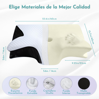 CerviCalm™ – Almohada Cervical Ergonómica